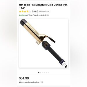 NWOT Hot Took Pro Gold Curling Iron- 1.5 inch